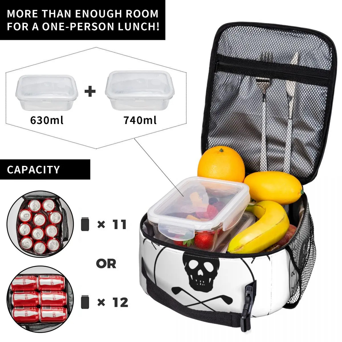 Mark & Lona Sports Thermal Insulated Lunch Bag for Travel Reusable Food Bag Men Women Thermal Cooler Lunch Box