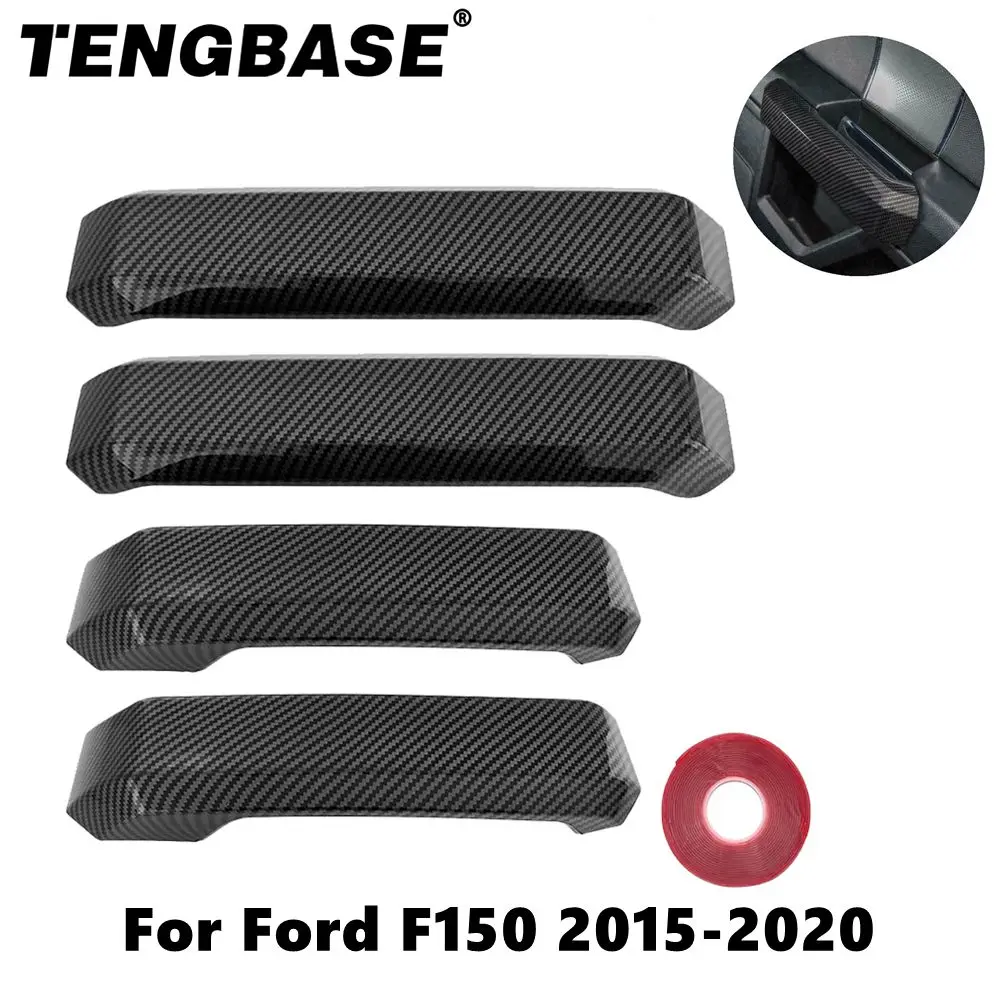 

Inner Door Handle Cover Trim Carbon Fiber Interior Decoration Accessories For Ford F150 2015-2020