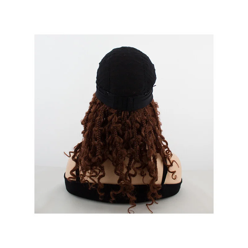 Women Wig Girl Dark Brown Red Wig Long Curls Rolls Hair Wig Ladies Party Wig