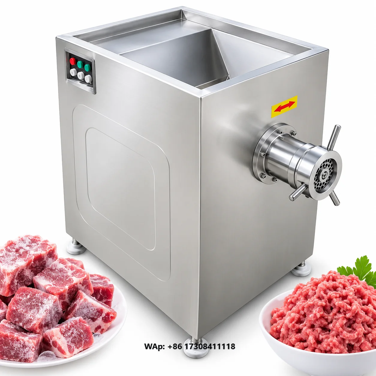 Industrial 500 Kg/hr Chicken Meat Bone Mincer Machine Frozen Meat Grinding Machine