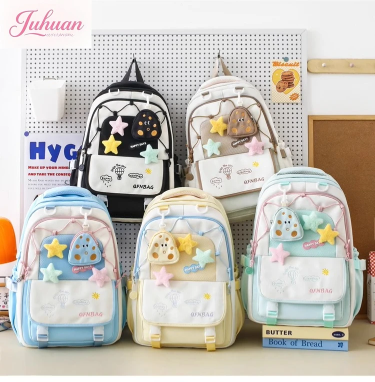 Candy Color Series Cute Schoolbag for Girls Junior High School Students Large Capacity Lightweight Backpack School Ceremony