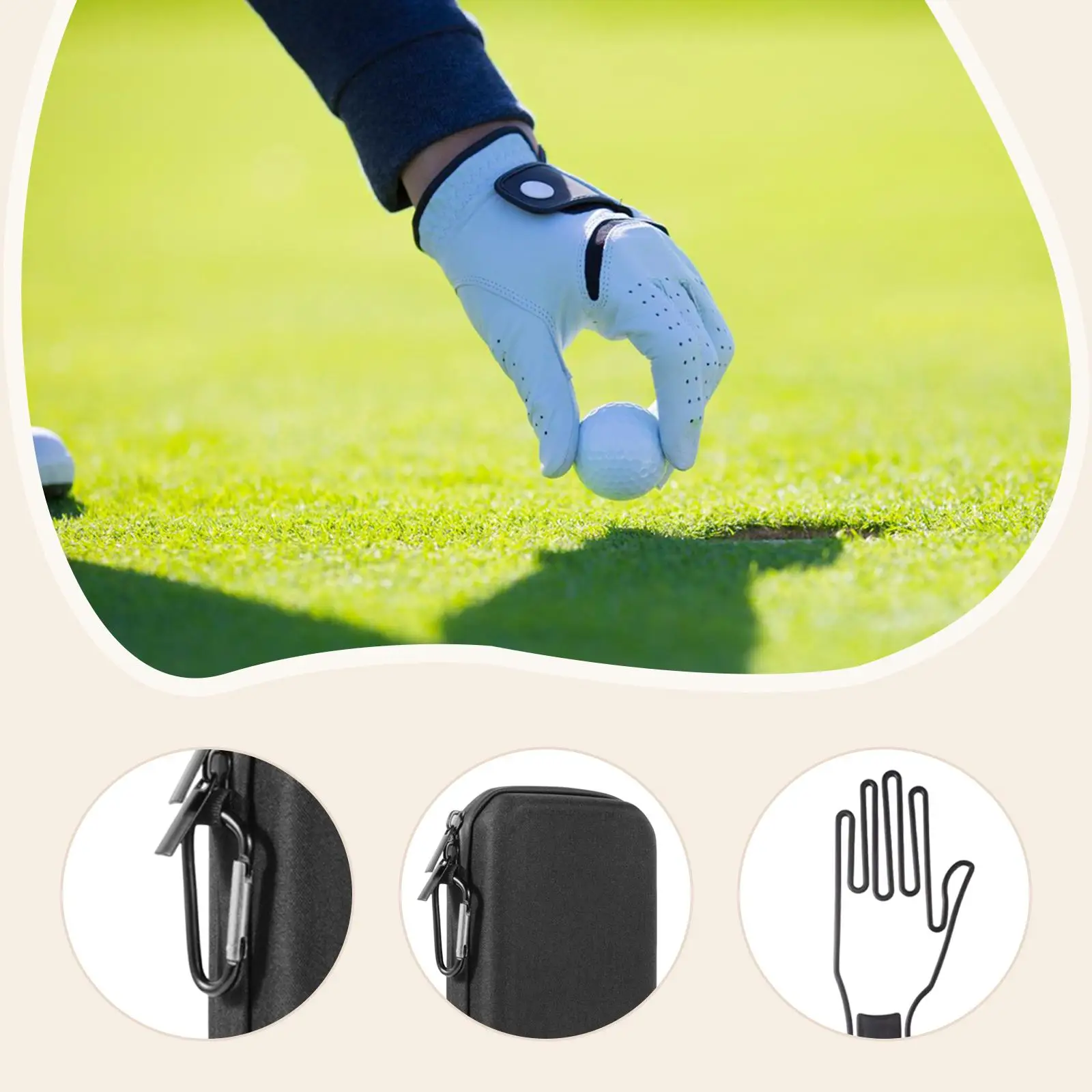 

Жесткий водонепроницаемый чехол для хранения перчаток для гольфа, 11x5,5 дюймов, многофункциональный