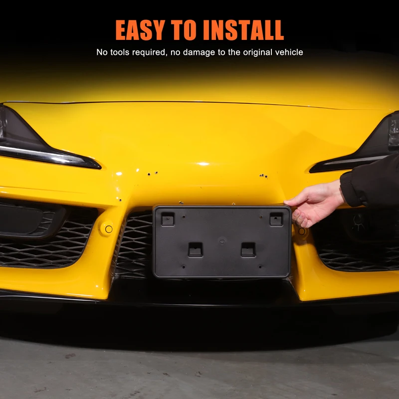 

For Toyota GR Supra A90 2019-2025 Car Front Bumper License Plate Frame Bracket Mount Adapter Relocation Kit Accessories