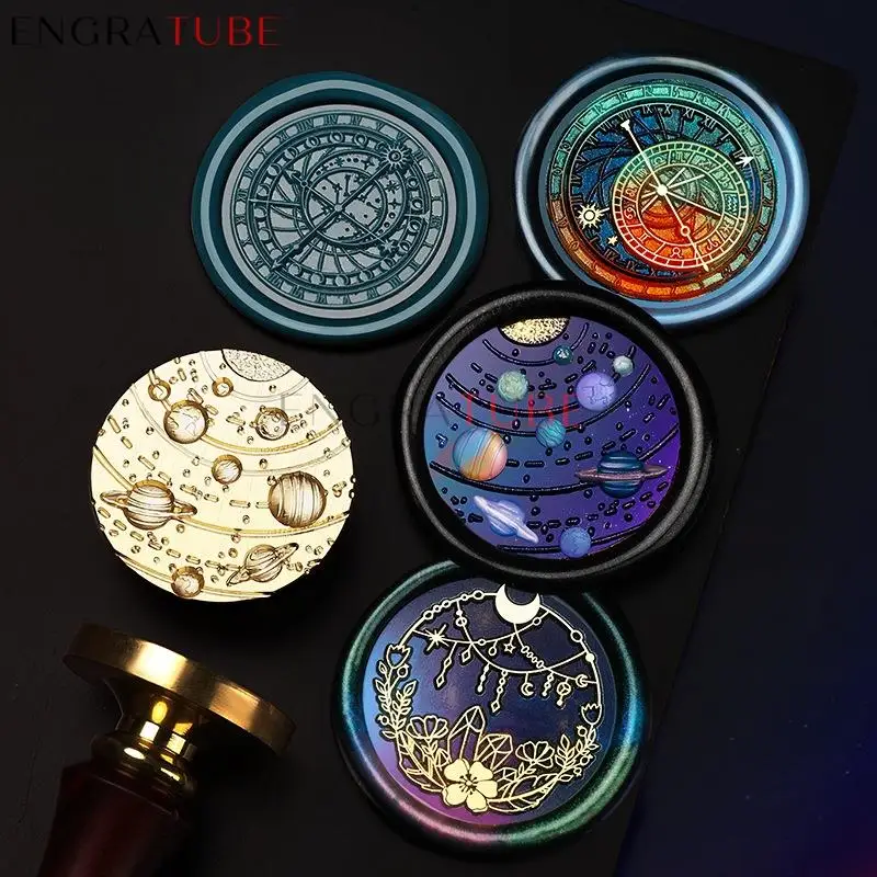 Multilayer Sealing Wax Stamp Astronomical Clock Constellation Mechanical Dial For DIY Wedding Envelope Invitation Gift Packaging