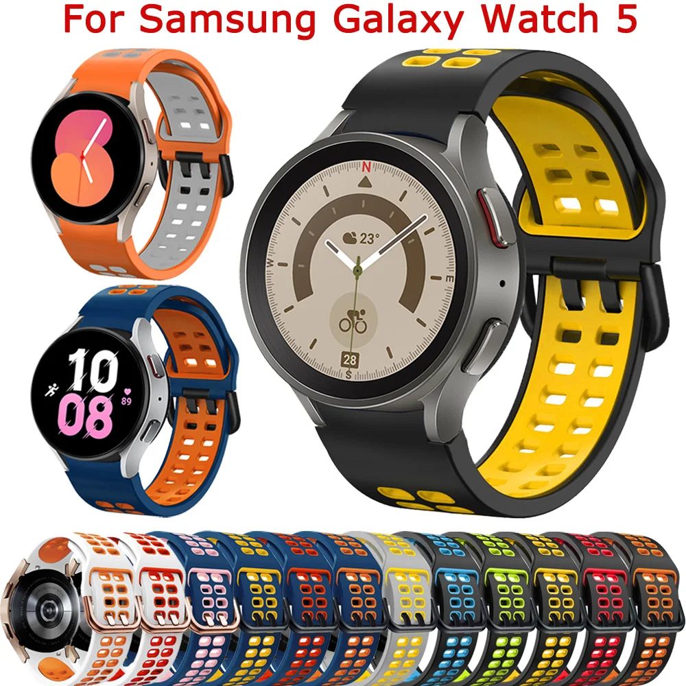 

Smart Watchbands Strap For Samsung Galaxy Watch5 Pro 45mm Watch 4 40mm 44mm Classic 46mm 42mm Silicone Band Curved End Bracelet