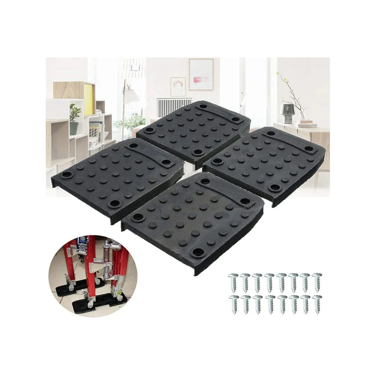 Stilt Soles Anti- Pads for Drywall,4Pcs Stilt Soles Replacement Kit, Non- Foot Pads ,Construction Tripod Mat