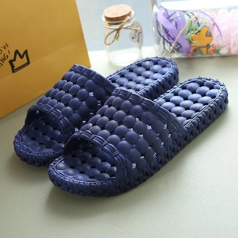 Bathroom Slippers Summer Leaking Home Indoor Non-slip Men\'s Thick Soft Bottom Plastic Sandals and Slippers