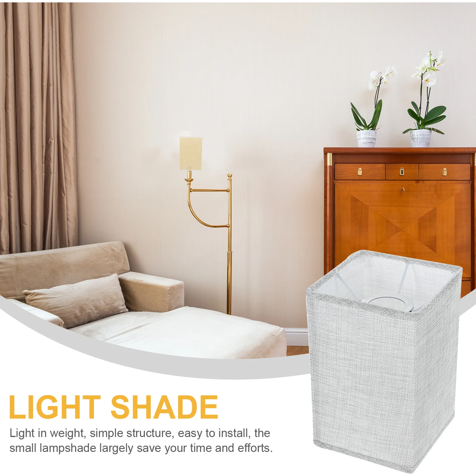 

Square Lampshade 120X120Cm Linen Cloth Light Shade For Floor Table Cover Rustic Bedroom Lighting Minimalist Design Metal Frame