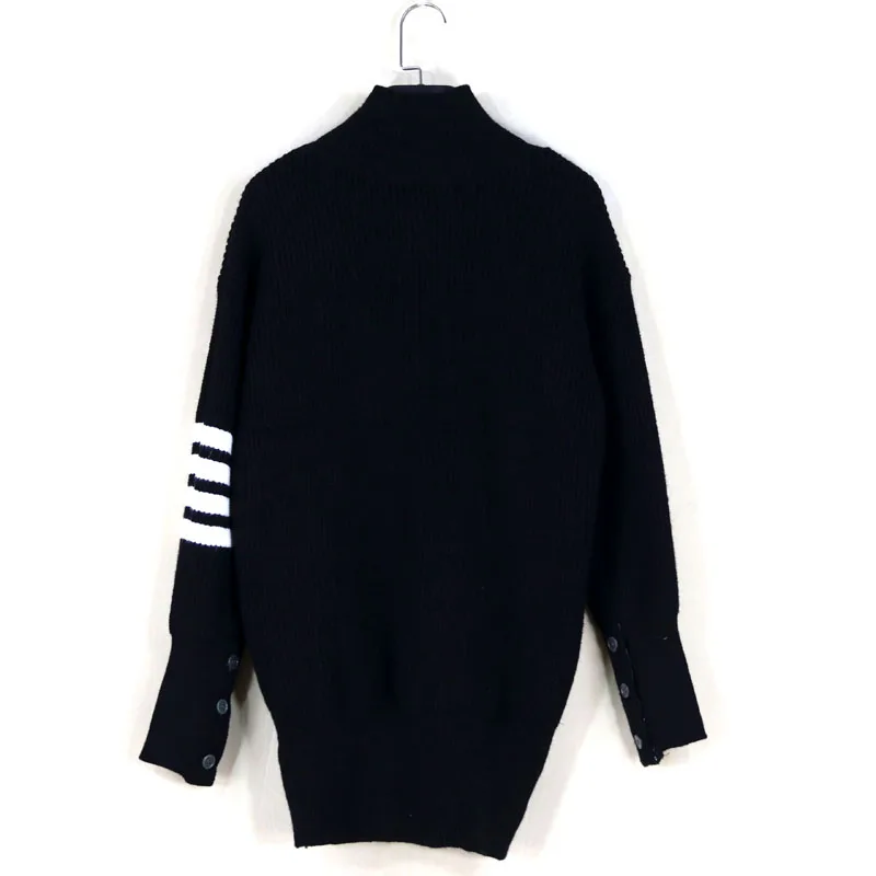 Suéter de Punto Hoado de Manga Larga Estilo Urbano, Hilo ueso, Cuello Medio Alto, Csa Interior Cálida para Mujer, Otoñ...