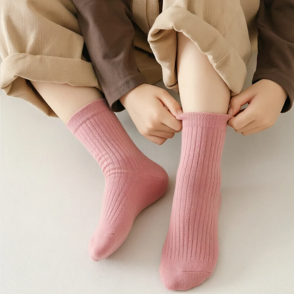 4/8 Paar Kindersocken für Mädchen und Jungen 2026 Neue Kinder Regenbogen Baumwolle Gestrickte Knöchelsocken Mode Schüler Schule – Detail 3