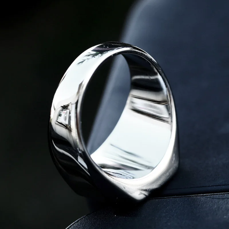 BEIER New Vintage Stainless Steel Bright and minimalist black stone ring FashionCool Jewelry BR8-1055