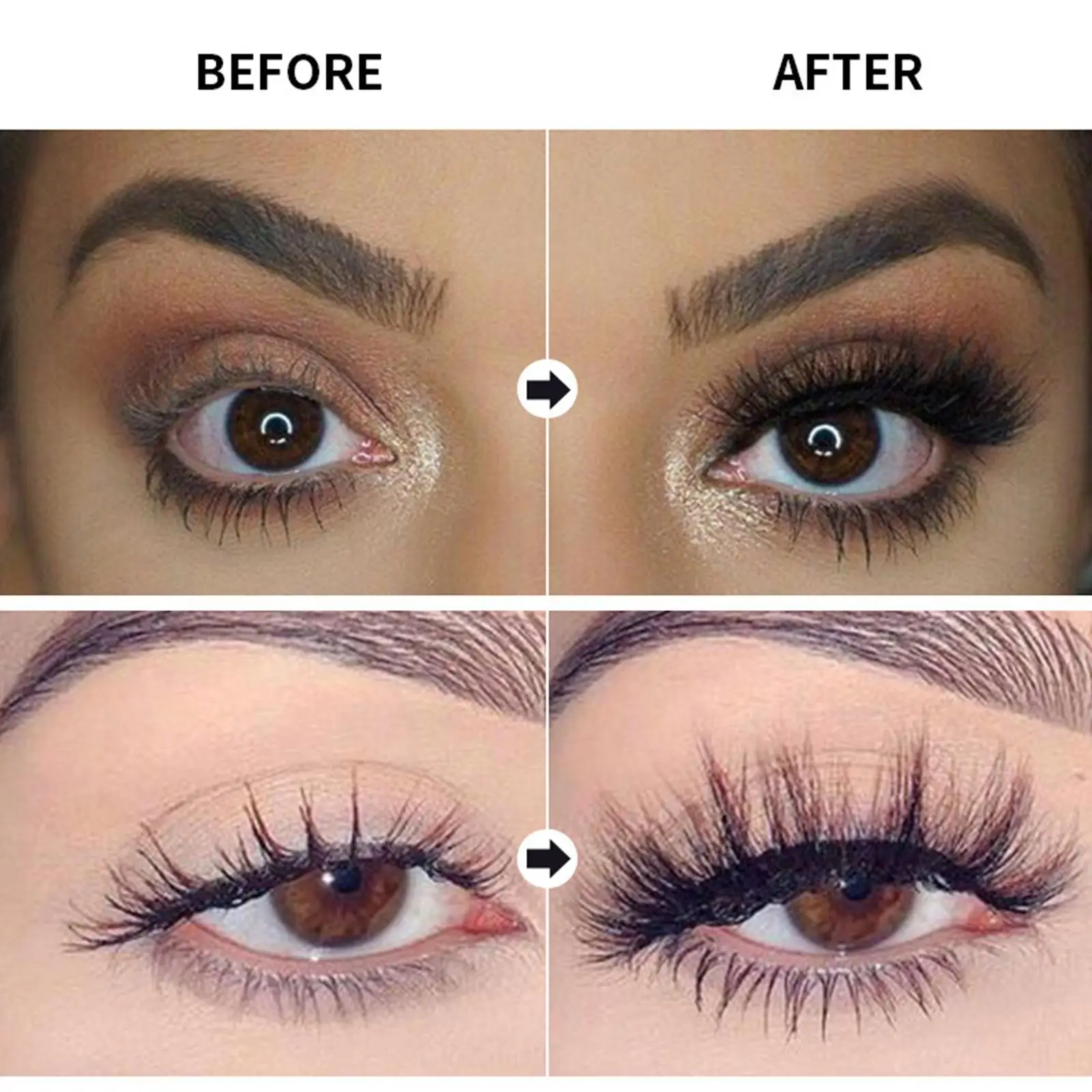 Mascara per arricciare le ciglia in fibra di seta 4D da 1 pezzo Mascara impermeabile per l'estensione delle ciglia Ciglia spesse nere Trucco cosmetico
