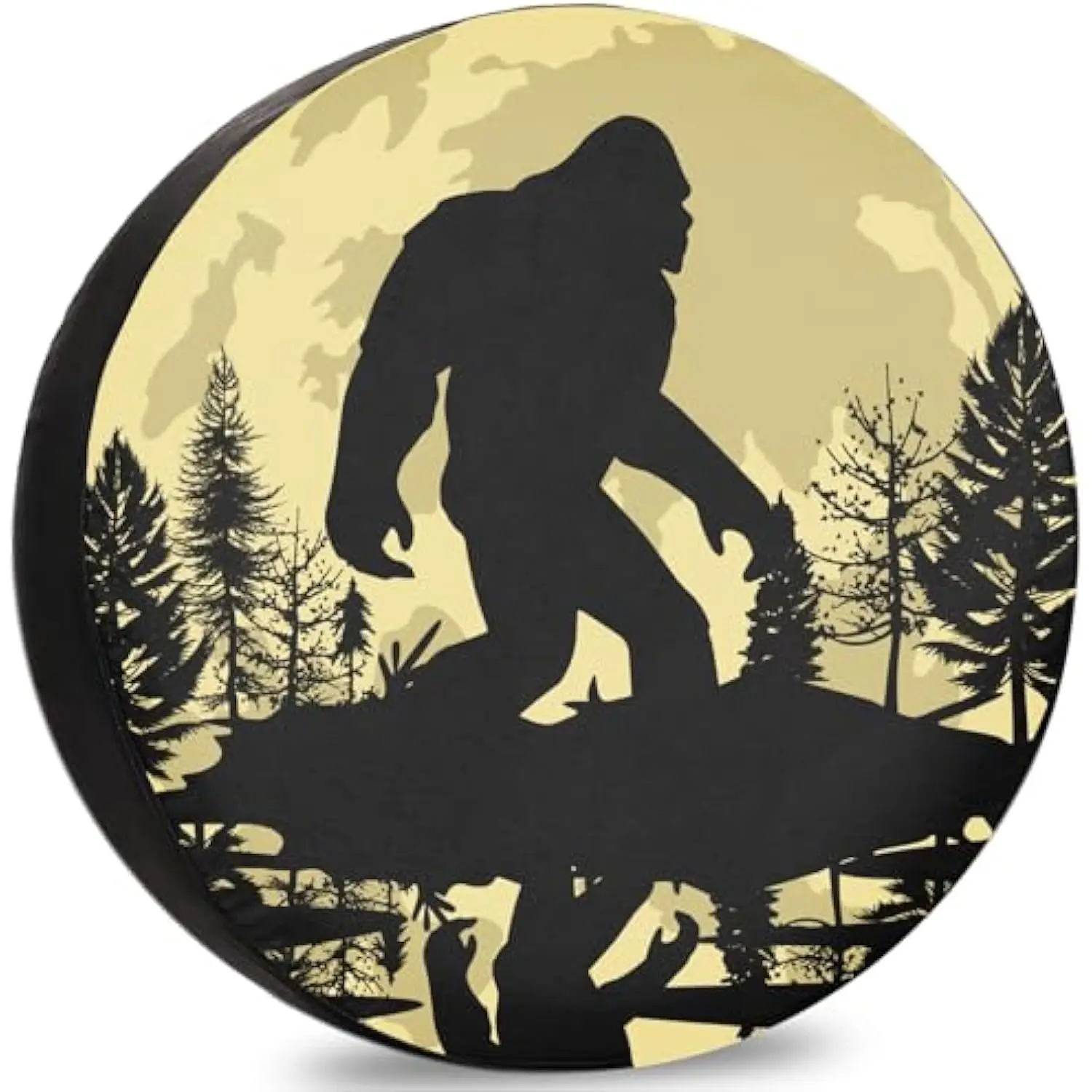 

Bigfoot Silhouette Spare Tire Cover Full Moon Forest RV Camper SUV Truck Vinyl Protector