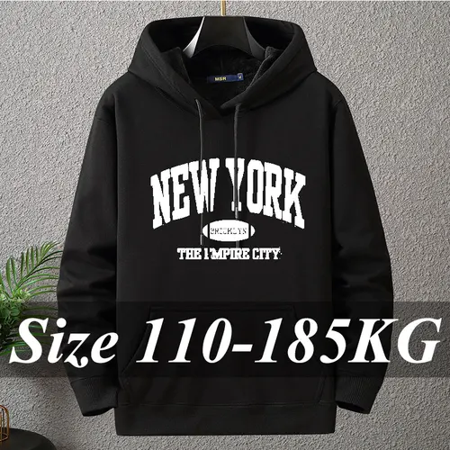 Imagen 1 del producto Sudaderas con capucha de talla grande para hombre, sudaderas informales holgadas de 7XL y 6XL, Tops de manga larga a la moda, jersey con capucha de 185KG, ropa de calle para hombre