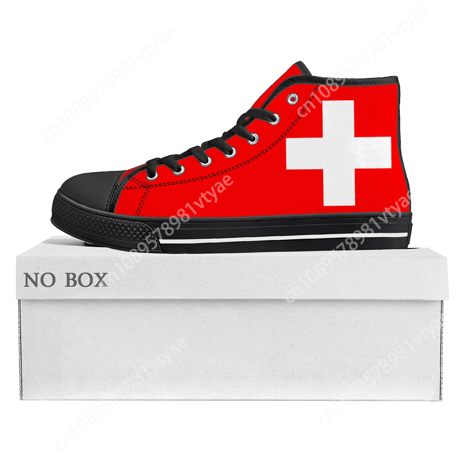 

Swiss Flag High Top High Quality Sneakers Mens Womens Teenager Canvas Sneaker Switzerland Casual Couple Shoes Custom Shoe