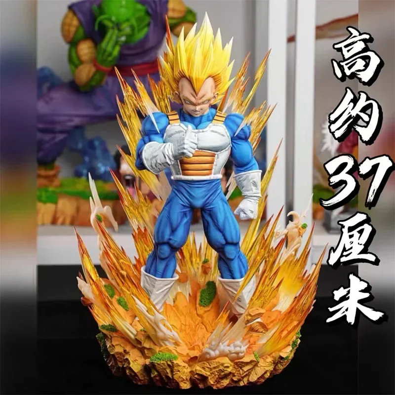 37cm Dragon Ball Cs Vegeta Anime Figures Gk Goku Demonize Super Saiyan Statues Around Anime Scenes Pvc Model Ornament Toy Gifts