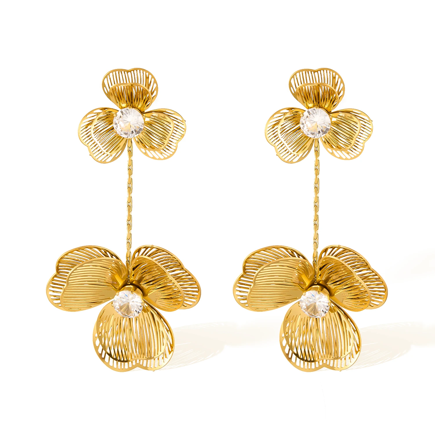 

Vintage Tassel Flower Earrings for Women – Stainless Steel French Style Elegant Titanium Steel Jewelry