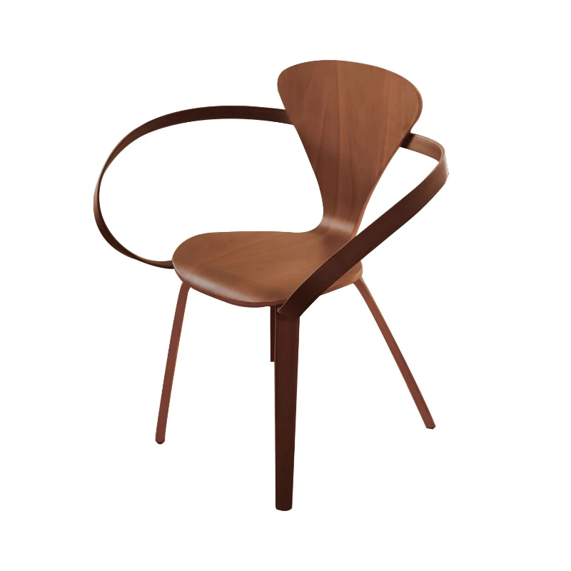 

Solid wood dining chair premium black walnut armchair