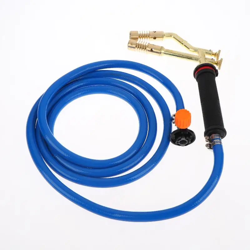 3600°F Double Head LPG Welding Torch Butane Gas Torch Air Conditioner Copper Tube Welding  Cow Hair Removal BBQ Fire