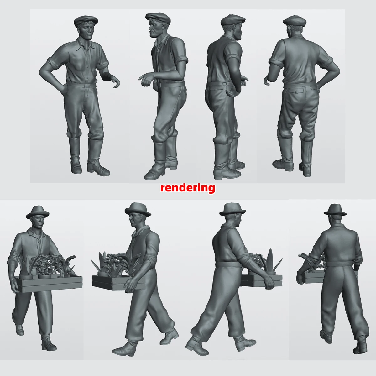 Miniatur-Modellbausatz Soldatenfiguren Diorama Unbemaltes Harz Zivilisten Gärtner Mini-Figuren 1/35 1/43 1/48 1/64 1/72 1/87 – Detail 14