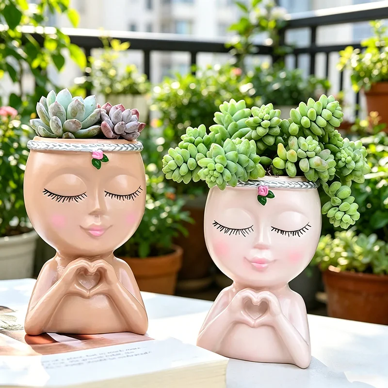 Love Girl Succulent Plant Pot Cute and Unique Home Decoration Flower Pot