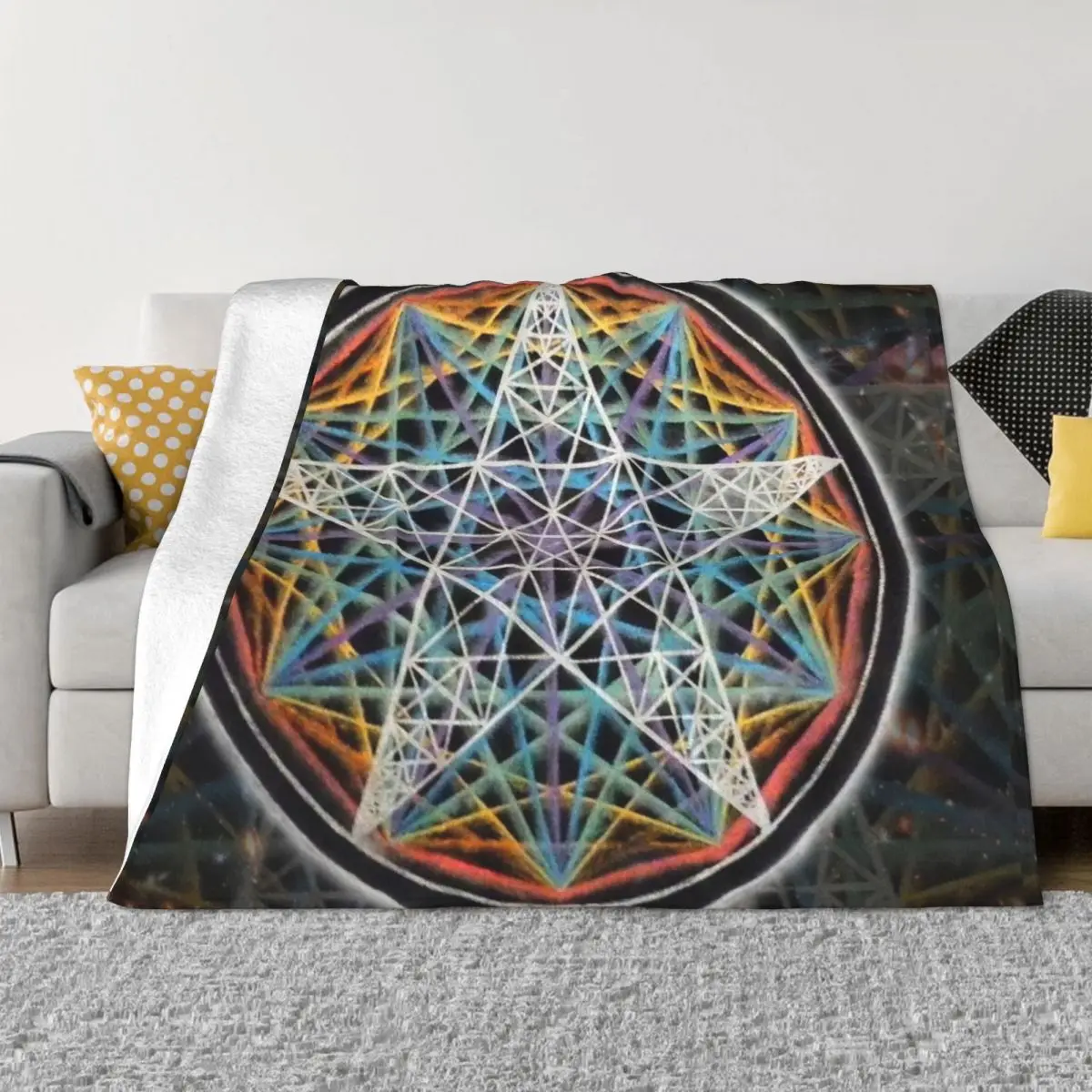 Fractal Pentagram Throw Blanket Soft Bed Blankets Luxury Blanket