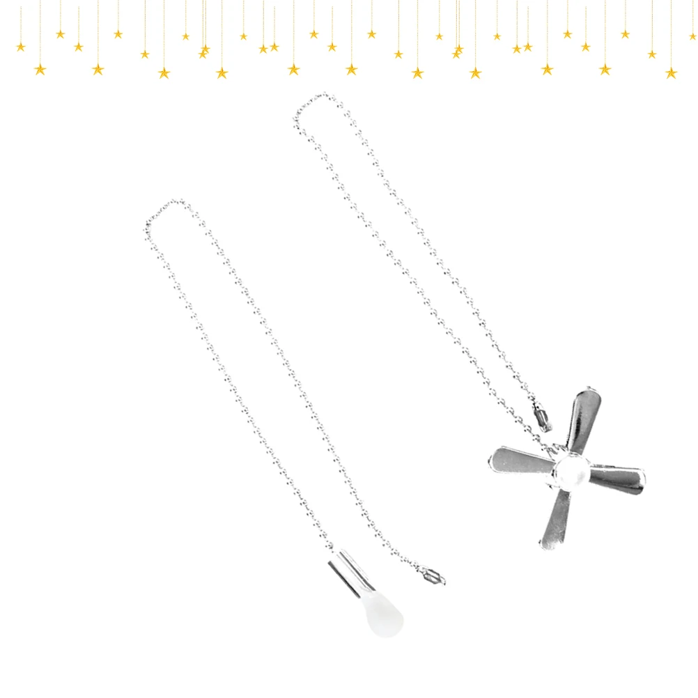 

2pcs Ceiling Fan Pull Chains Metal Beaded Chain Extender For Fixture Connector Clasps Rustproof Durable Round Pulls