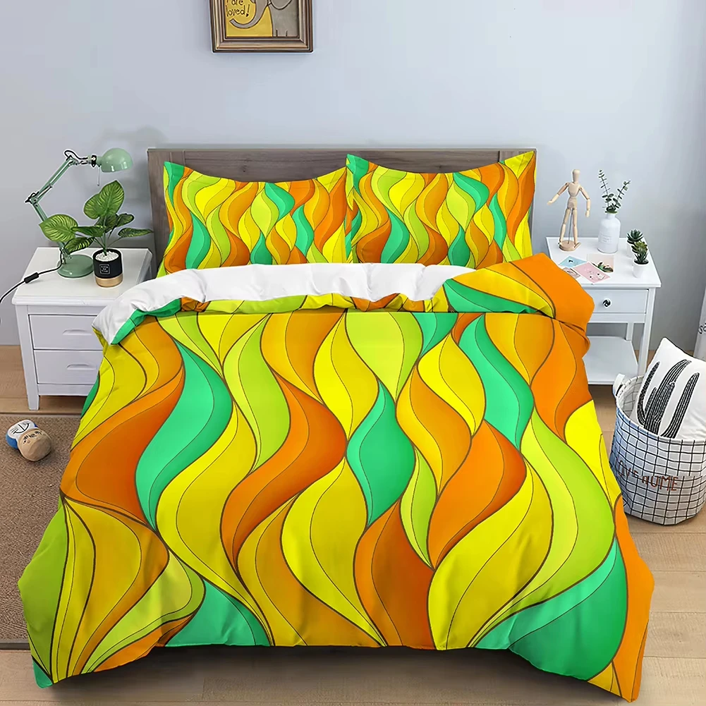 Striped Duvet Cover King Queen Twin Size Modern Geometric Abstract Comforter Cover Minimalist Flowing Fluid Stripes Bedding Set