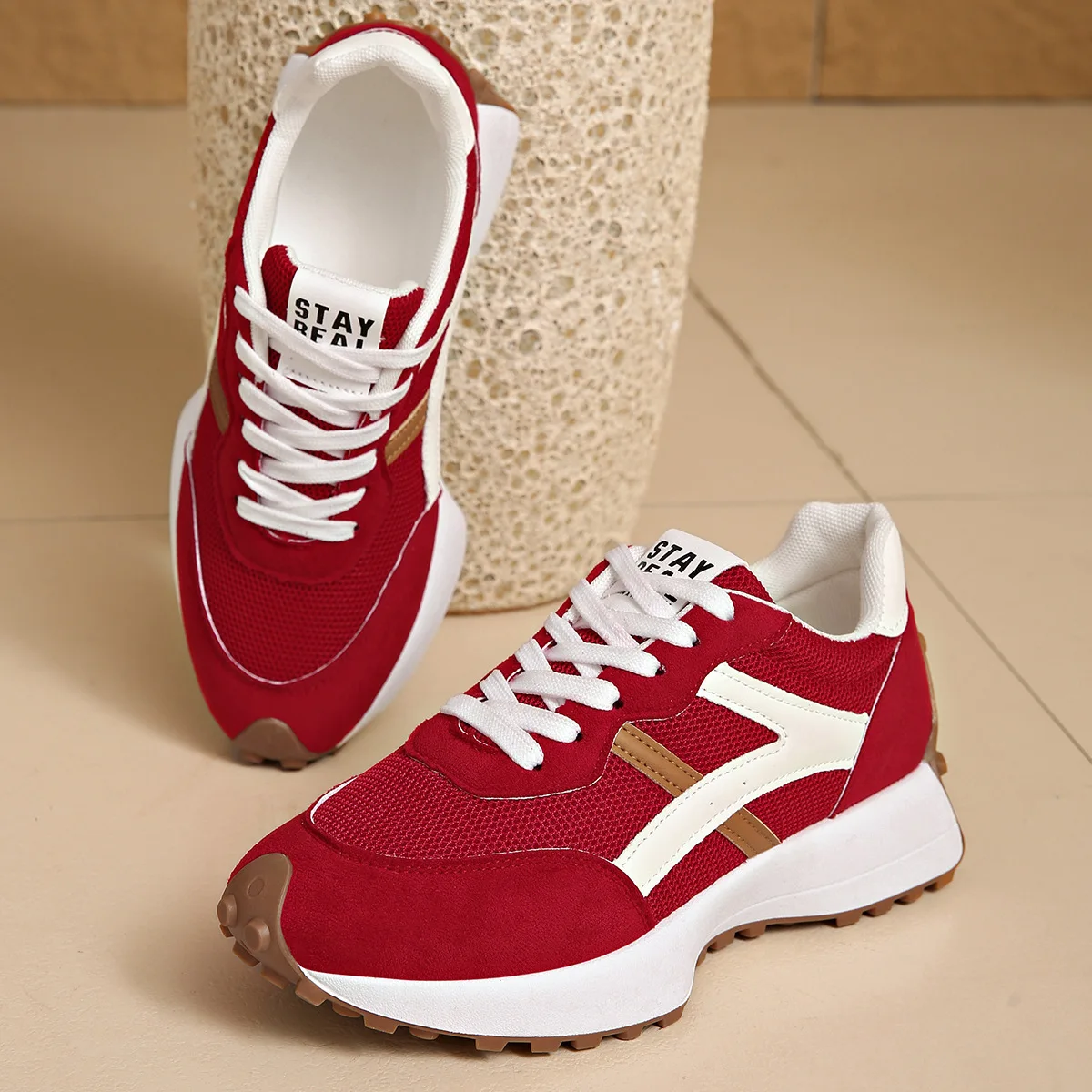 

2026 New Women Sneakers Spring Casual Lace Up Sport Sneakers Luxury Platform Anti-slip Running Shoes Women Zapatos De Mujer