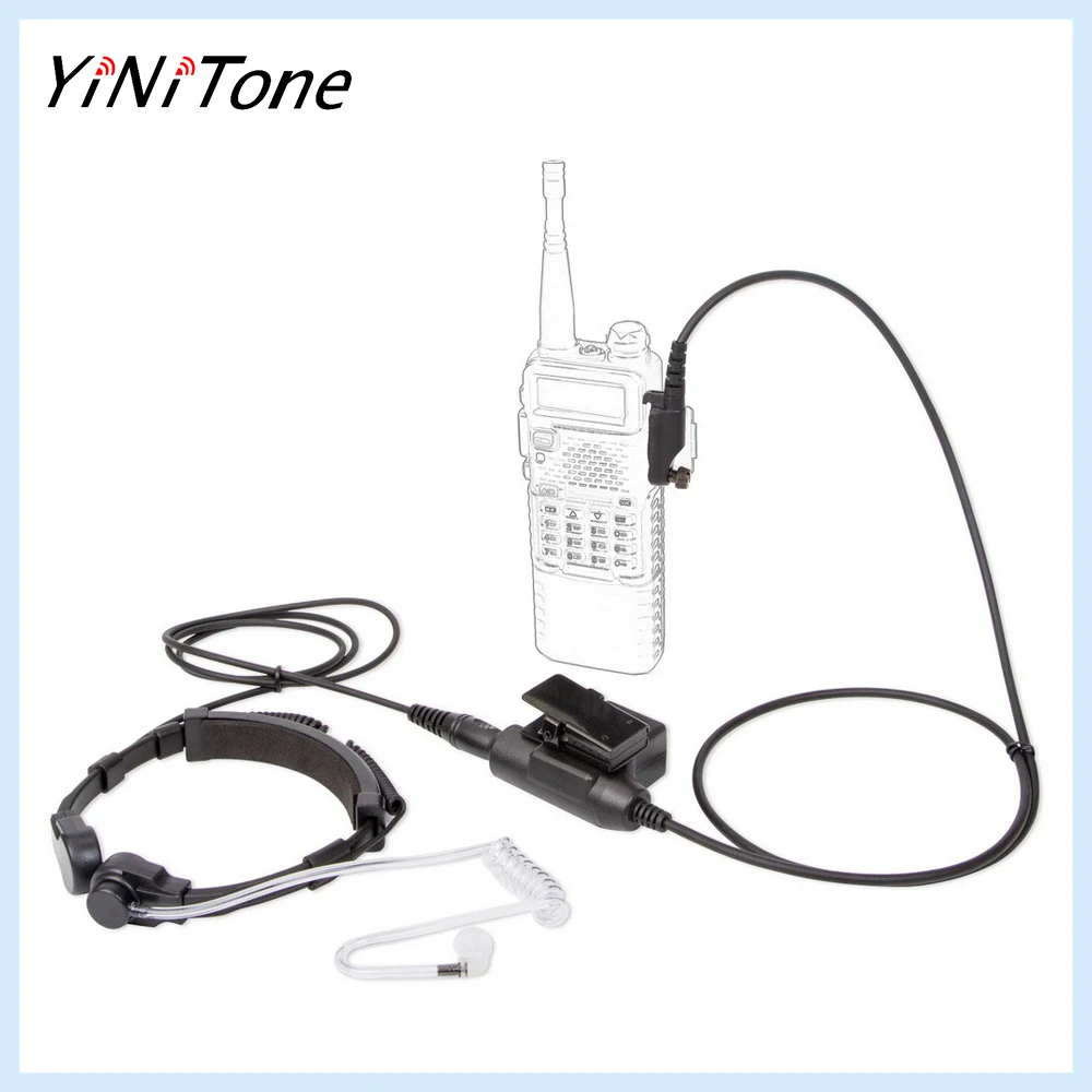 Walkie Talkie Radio 7.1mm Telescopic Throat controlled Microphone Headset with U94 PTT Adapter For Hytera HYT PD680 PD602 PD602G