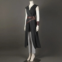 COSda@avda@Movie Jedi Rey Cosplay Costume Black Top Pants Set Rey Skywalker Uniform for Adult Halloween Carnival Party Stage Sho