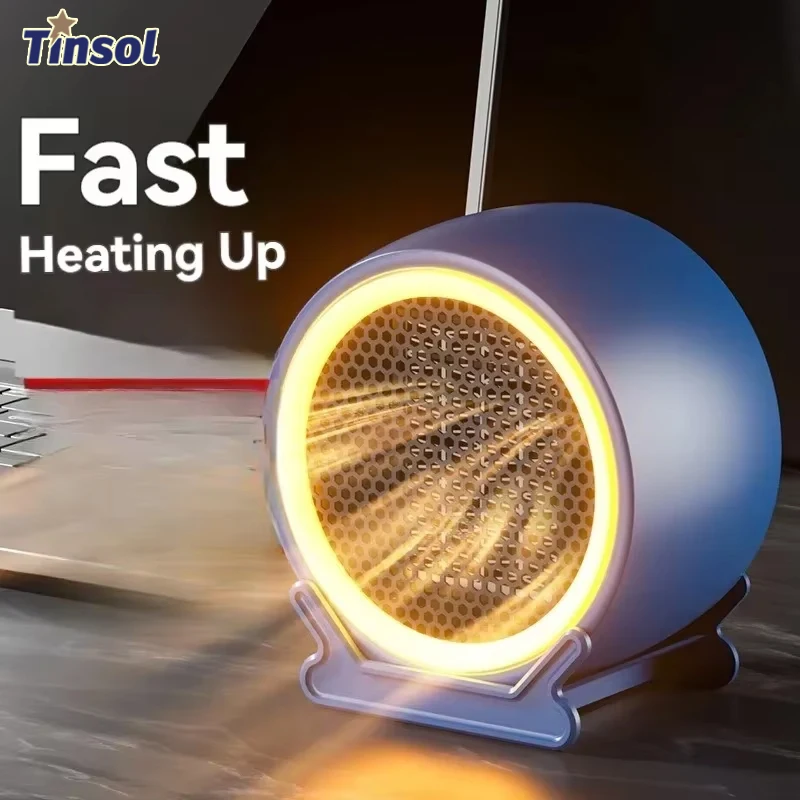 Tinsol Warmer Portable 220 Volt AC Heater Ceramic PTC Safe and Quiet Heater For Fall and Winter Home Desktop Computer Bedroom