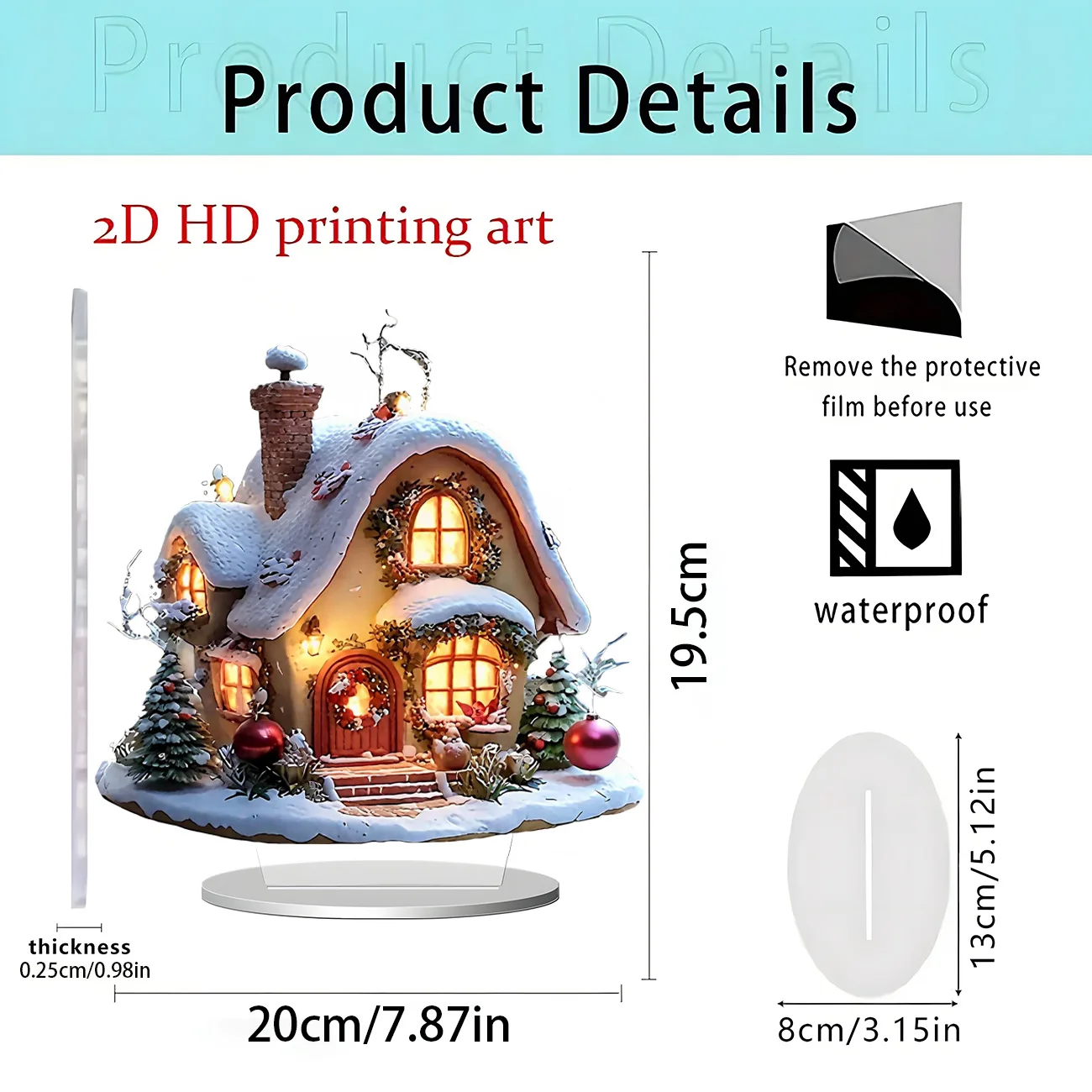 Christmas Unicorn Reindeer Sleigh Santa Figurine 2D Acrylic Christmas Santa Claus on Sleigh Decoration Holiday 2025 Party Supply