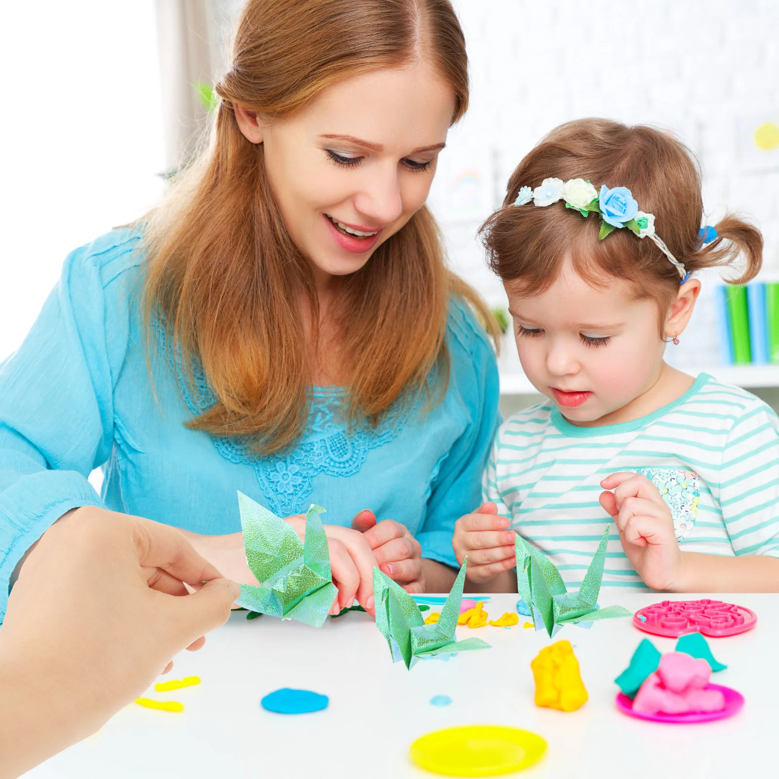 

50Pcs Exquisite Pearl Origami Paper Soft Craft Folding Sheets DIY Supplies Square Paper for Handcraft Origami Papers