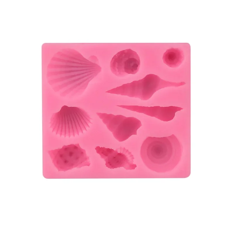 DIY Lovely Shell Starfish Conch Sea Silicone Mold Fish Mermaid Tail Fondant Cake Decorating Tools Soap Mold Cake Chocolate Tools