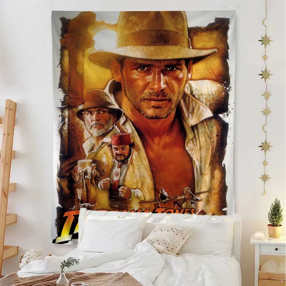 adventure action Indiana  movie Cartoon Tapestry Wall Hanging Decoration Household Home Decor