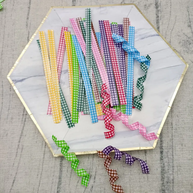 Farb gitter Metallic Twist Tie Draht für Cello tasche Kuchen Lutscher Geschenke Packgae Hochzeits feier DIY Verpackungs werkzeug liefert 12cm – Detail 3
