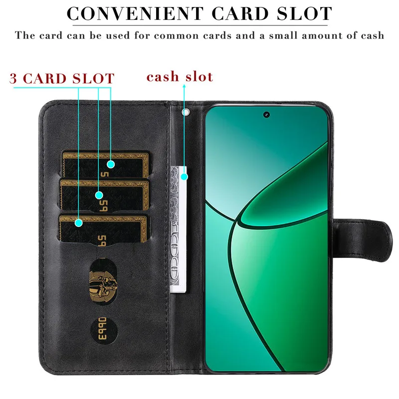 ل ممن لهم Realme 14 برو 5G 2025 سستة محفظة جلدية الحال بالنسبة Realme 8 9 10 11 12 13 14 برو زائد 8i 9i 12 + 14X غلاف كتب فاخر #4