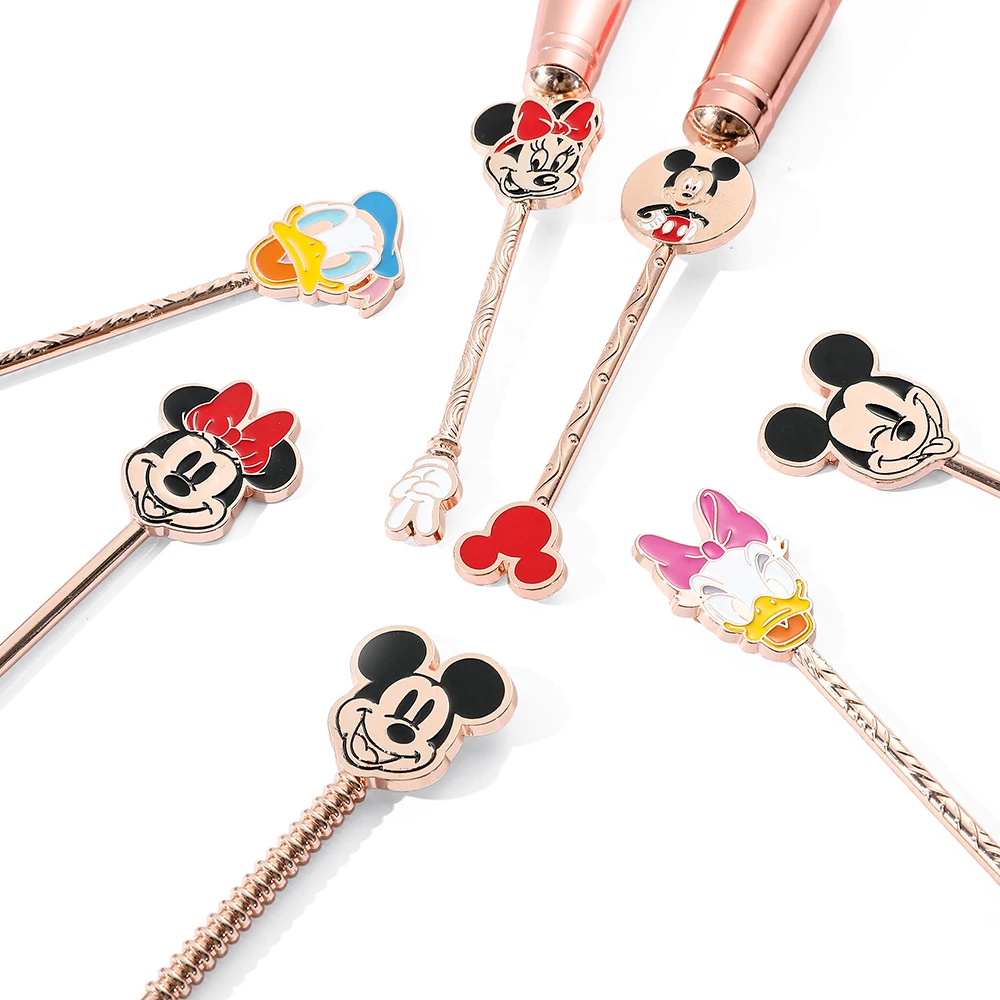 Disney Cartoon Makeup Brushes Set, Mickey Mouse, Minnie, Donald Duck, Daisy, Christmas Night, Anime Make Up Brush, 7Pcs, Set