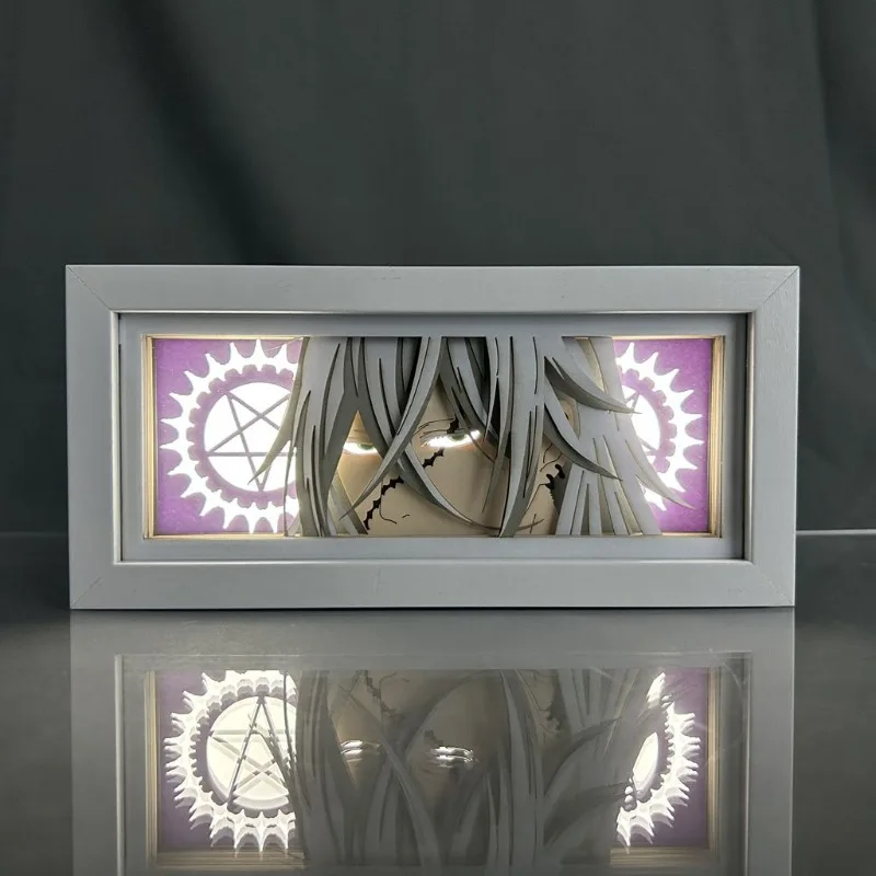 

Black Butler Sebastian·Michaelis 3D Lamp Paper Cut ACGN Nymph Anime Light Box for Bedroom Decor Kids Gift Table Lamps Peripheral