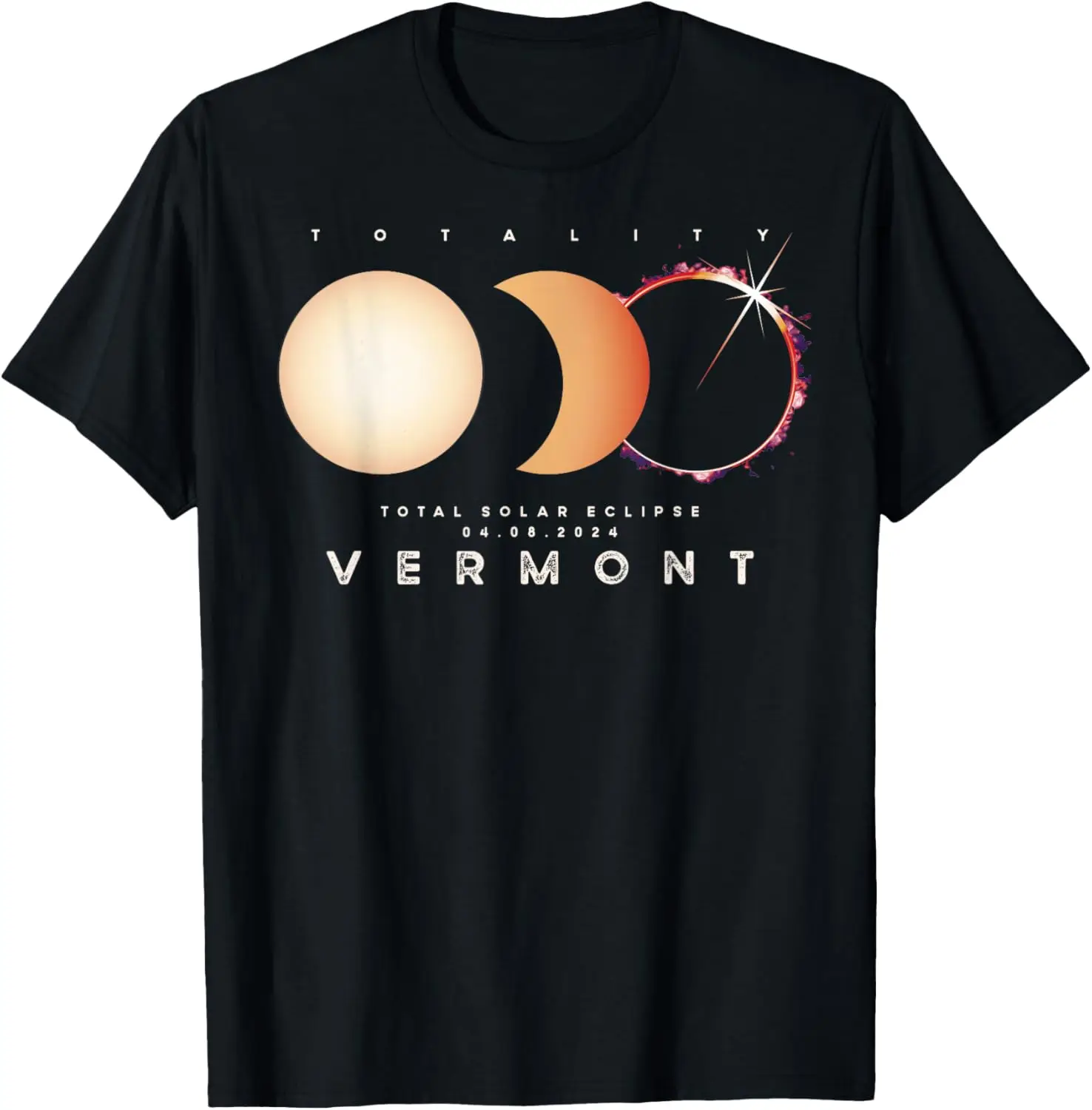 Solar Eclipse 2024 Vermont Total Eclipse Astronomy Graphic T-Shirt