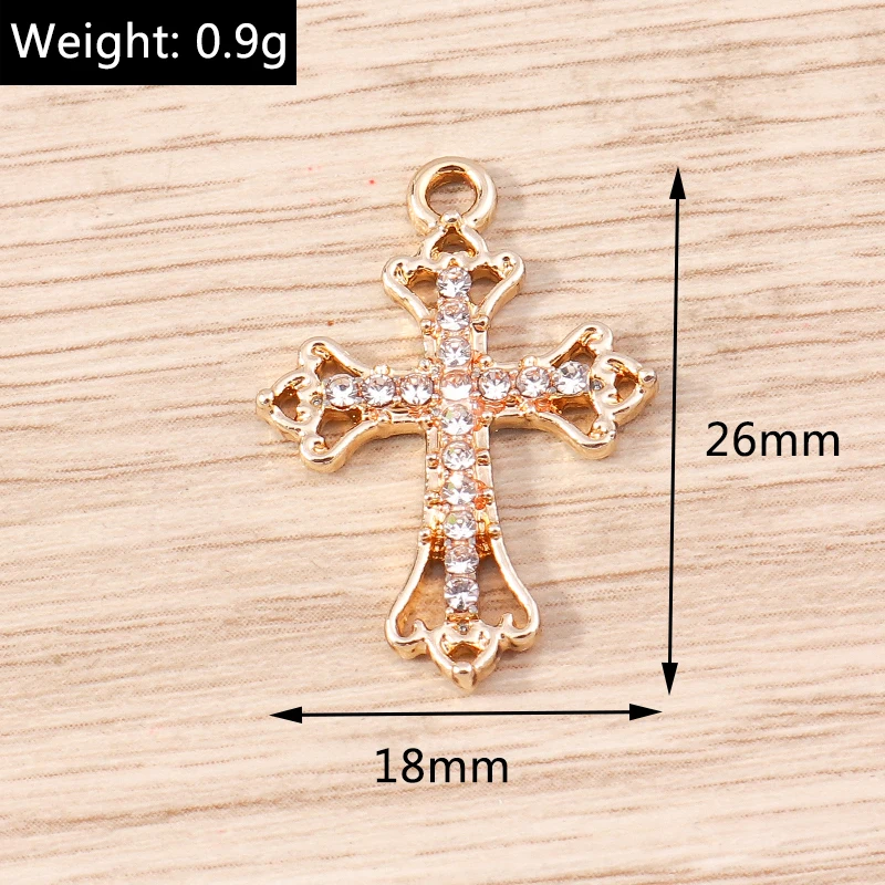 10 stücke 17x29mm Mode Kristall Kreuz Charms Anhänger für die Herstellung von DIY Tropfen Ohrringe Halsketten handgemachte Schlüssel anhänger Schmuck Ergebnisse – Detail 7