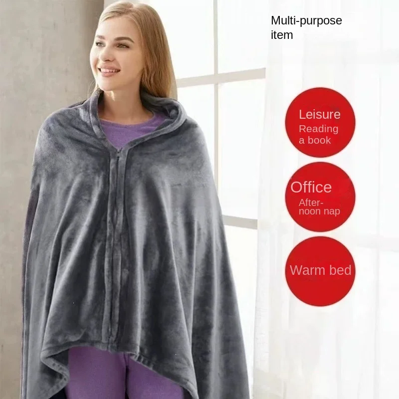 Electric Shawl Blanket Flannel Wearable Heating Blanket, With 3 Heating Settings, USB，Washable, Suitable for Winter Home Offices