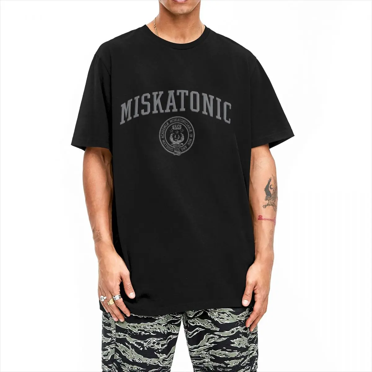 Miskatonic University Collegiate Lovecraft T Shirt Men Women Cotton T-Shirts Round Neck Tee Shirt Short Sleeve Tops Plus Size