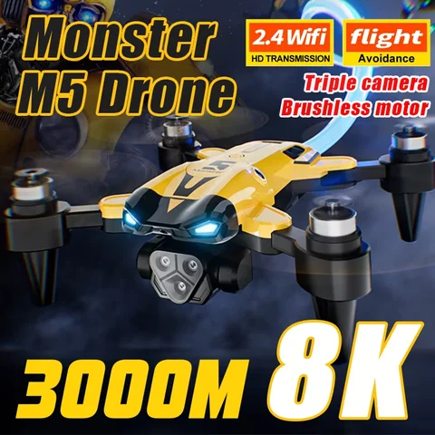 KBDFA 새로운 M5 Max Drone 8K Professinal 4K HD 카메라 광각 광학 흐름 위치 파악 브러시리스 모터 RC 쿼드콥터 앞치마 판매