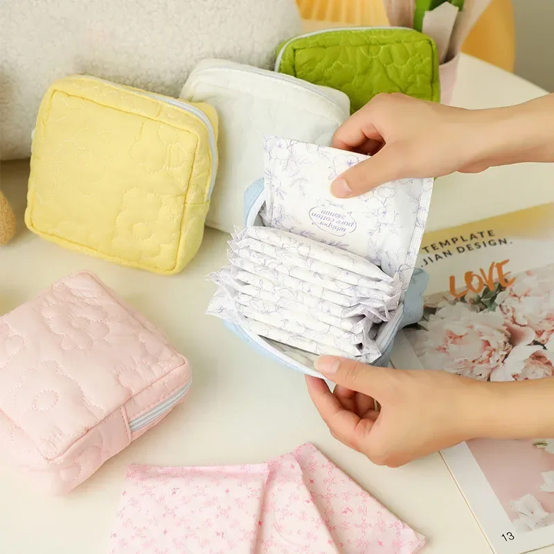 Women Napkin Cosmetic Coin Bags Tampon Storage Bag Sanitary Pad Pouch Organizer Girls Holder Purse Sundries Organizer Case