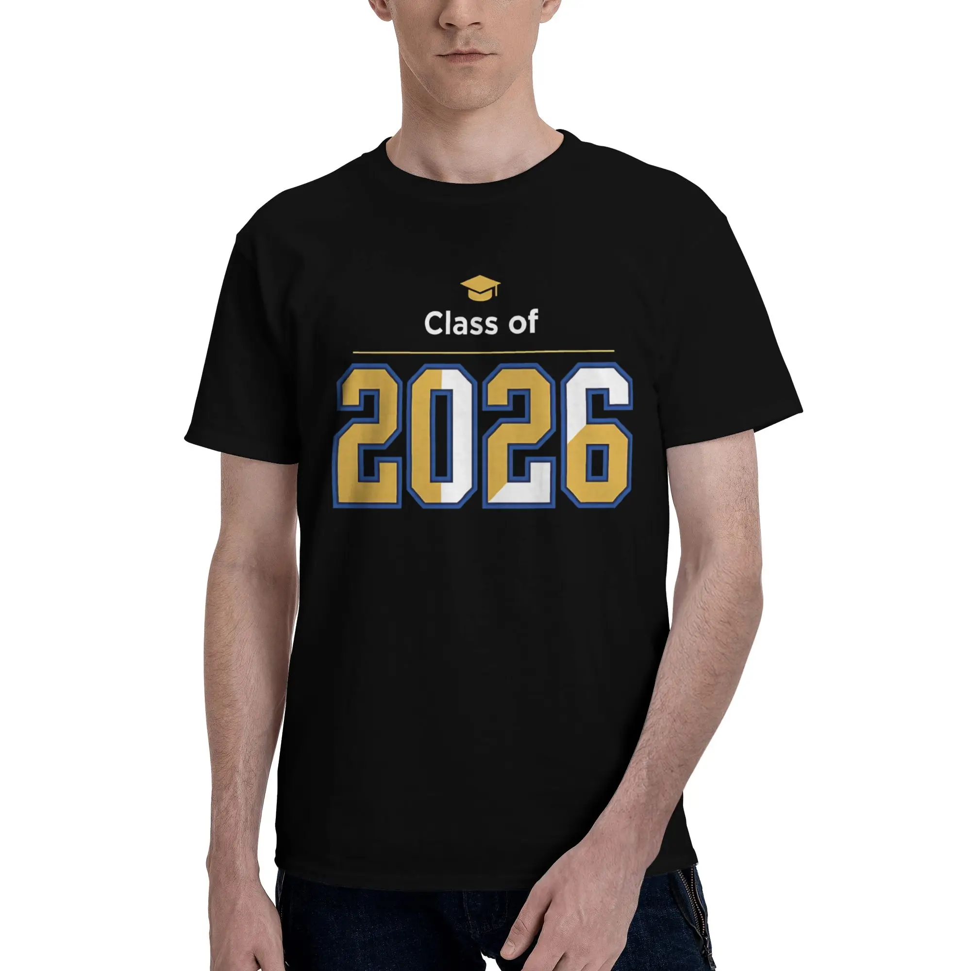 Class of 2026 bold varsity graduation Novelty 100% Cotton T-Shirt Class Of 2026 Tops Tees For Men