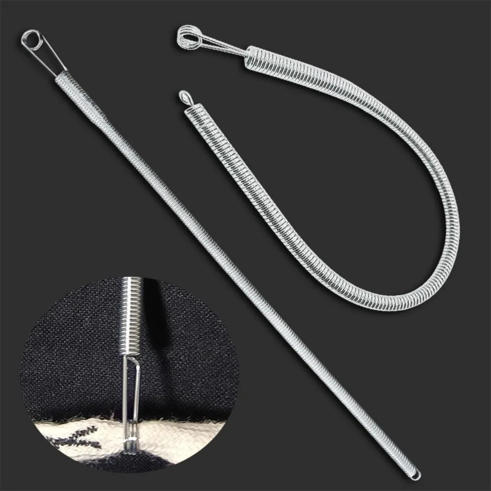 3PCS Bendable Spring Drawstring Threader Quick Insert Multi-purpose Rope Threader Clip Flexible Stainless Steel