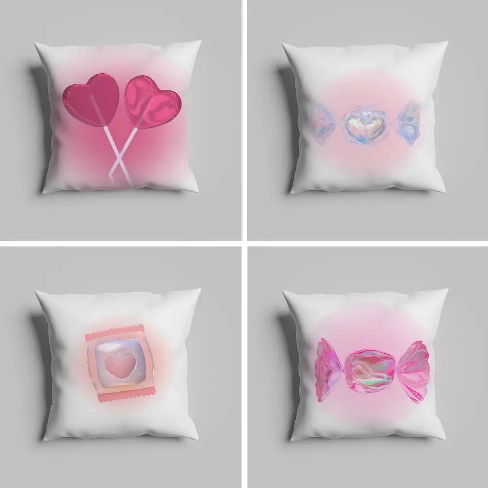 

Cute Candy Pillow Case Pillowcase For Car Pillows 60x60 Cushions Luxury Double Sided Cover Home And Decoration Sofa 30x30