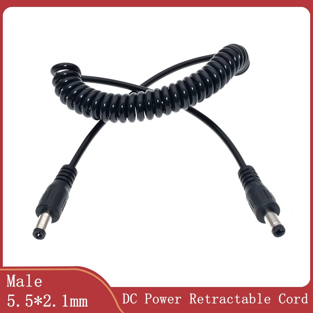 DC 5.5*2,1mm Stecker auf 5.5*2,1mm Stecker einziehbares Kabel 1,5 m Netzteil DC-Klinkenst ecker 5,5mm x 2,1mm Kabel mit Feder
